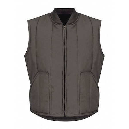 Mns Charcoal Quilted Vest Patch Pkt, Cotton/Polyester, Zipper, Gray, 2XL MPN:VT22CH LN XXL