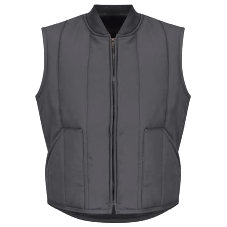 Mns Charcoal Quilted Vest Patch Pkt, Cotton/Polyester, Zipper, Gray, L MPN:VT22CH RG L
