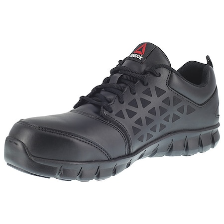 Women's Athletic Shoe, Alloy Toe, Leather Upper, Black, 5 M MPN:RB047