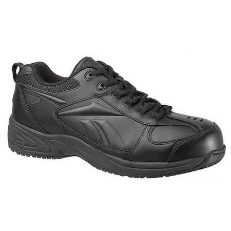 Women's Athletic Shoe, 8.5 W, Leather, Black MPN:RB186