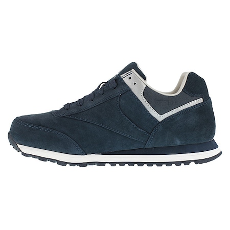 Men's Athletic Shoe, Steel Toe, Leather Upper, Rubber Outsole, Lace Up, Navy Blue, 4 1/2 M MPN:RB1975