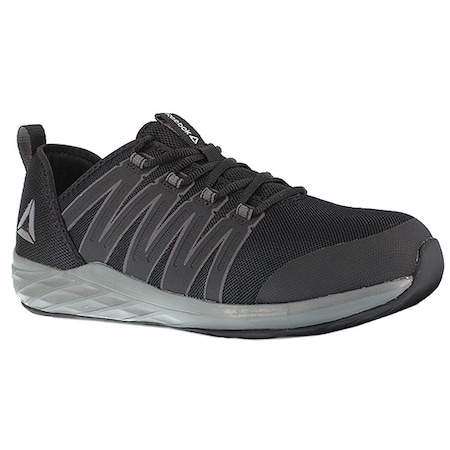 Women's Athletic Shoe, Steel Toe, Mesh Upper, Rubber Outsole, Lace Up, Black/Gray, 6 1/2 W MPN:RB211