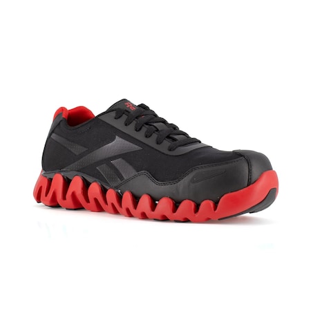 Men's Composite Toe Athletic Shoe, Black/Red, 9 1/2, W, RB3016 MPN:RB3016