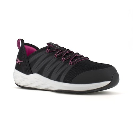 Women's Steel Toe, 11.5 M, Stretch Mesh, Black and Pink MPN:RB307