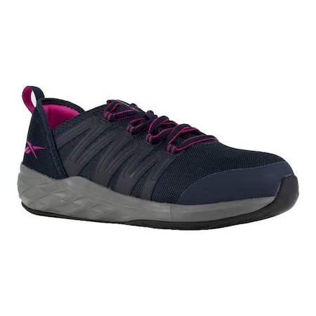 Women's Athletic Shoe, Steel Toe, Mesh Upper, Rubber Outsole, Lace Up, Navy, 6 D MPN:RB308