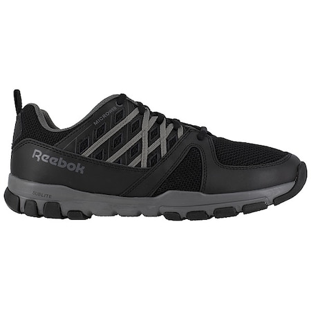 Sublite Work, Men's Athletic Shoe, 12 M, Leather, Mesh, Microfiber, Black/Gray MPN:RB4015