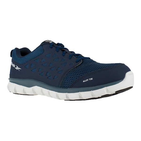 Men's Athletic Shoe, Alloy Toe, Mesh Upper, Rubber Outsole, Lace Up, Navy, 14 W MPN:RB4043