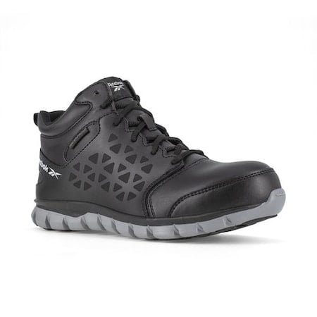 Men's Athletic High-Top Shoe, Composite Toe, Leather, Mesh Upper, Rubber Outsole, Lace Up, Black, D MPN:RB4144