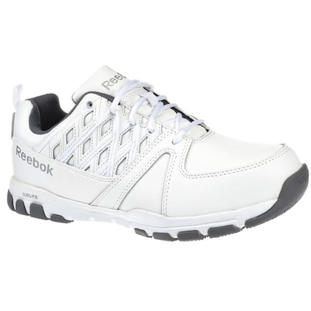 Men's Athletic Shoe, Steel Toe, Leather, Microfiber Upper, Rubber Outsole, Lace Up, White, 9 M MPN:RB4443
