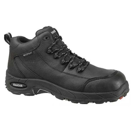 Men's Athletic High-Top Shoe, 15 M, Leather, 6 in Height, Black MPN:RB4555