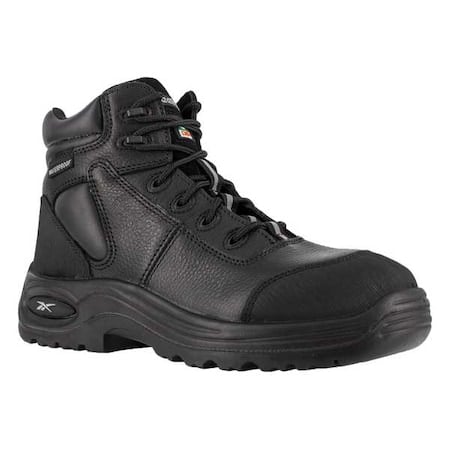 Trainex, Men's 6-Inch Work Boot, Composite Toe M, Leather, 6 in Height, Black MPN:RB6765