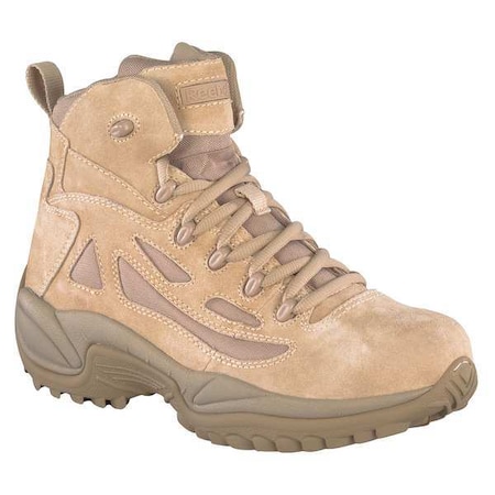 Men's Leather/Fabric Upper, Rubber Outsole, Plain Toe, Side Zipper, Desert Tan, 10-1/2 M MPN:RB8695