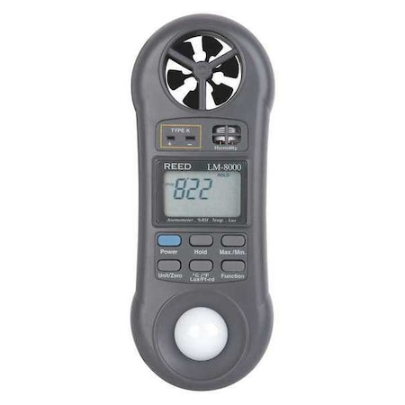 6-in-1 Multi-Function Environmental Meter (Air velocity/temperature, Ambient Temperature, Humidity, Contact Temperature and Light) MPN:LM-8000