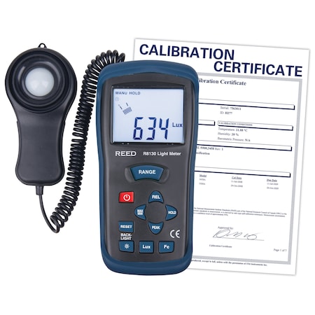 REED R8130 Light Meter, includes ISO Certificate MPN:R8130-NIST
