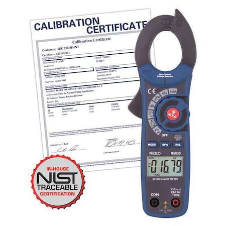 500A AC/DC Clamp Meter w/Temperature and Non-Contact Voltage Detector MPN:R5030-NIST
