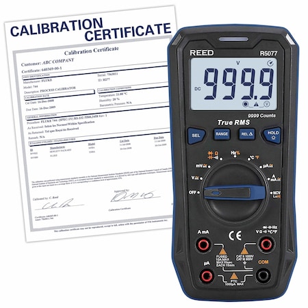 DigitalMultimeter, TRMS, 10A, 999.9VAC/DC MPN:R5077-NIST