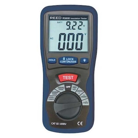 Insulation Tester and Multimeter (Megohmmeter), 2000 Ohms Resistance, 1000V Voltage MPN:R5600