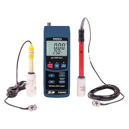 pH/ORP Meter Kit measures/records pH & ORP levels in water with manual or auto temp compensation MPN:R3000SD-KIT