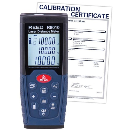 Laser Distance Meter, Red, LCD MPN:R8010-NIST