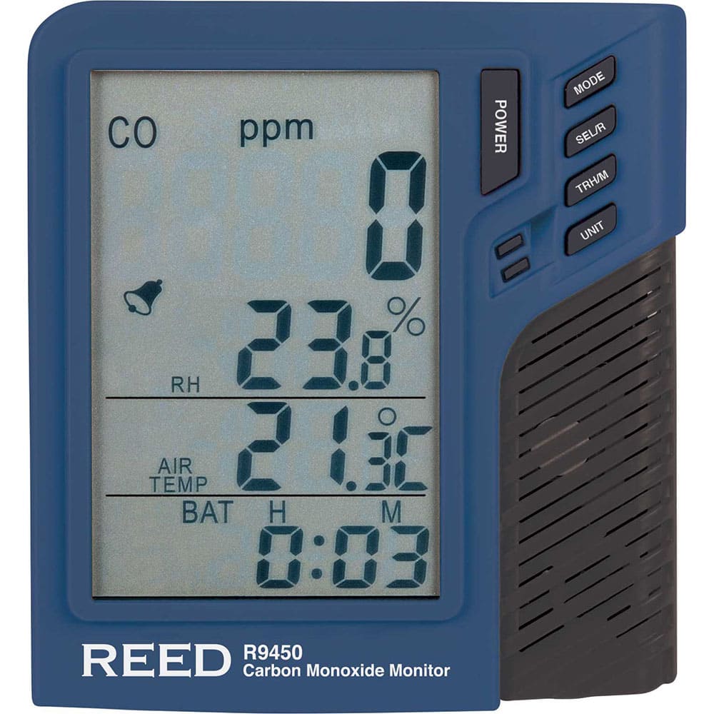 Natural Gas, Carbon Monoxide & Refrigerant Detectors, Detector Type: CO Meter , Alarm Type: Audible, Visual , Display Type: LCD  MPN:R9450