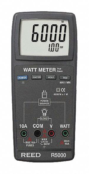 Watt Meter 6000W 10A 0 to 600V MPN:R5000