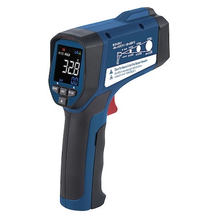 Infrared Thermometer, Adjustable 0.10 to 1.00, -26 Degrees to 1, 472 Degrees F F, Backlit MPN:R2320