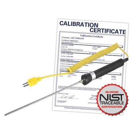 Immersion Thermocouple Probe, Type K, -58 to 1112 Degrees F (-50 to 600 Degrees C) with NIST Calibration Certificate MPN:R2950-NIST