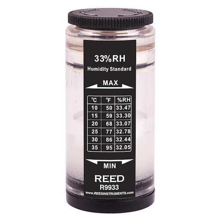 Humidity Calibration Standard, 33%. For use with REED R6001, R6200, SD-3007, R9900 and 8706. MPN:R9933