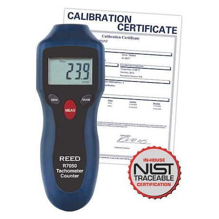Compact Photo Tachometer and Counter with NIST Calibration Certificate MPN:R7050-NIST