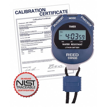 Digital Stopwatch with NIST Calibration Certificate MPN:SW600-NIST