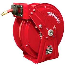 Reelcraft Heavy-Duty Spring Retractable Compact Dual Pedestal Hose Reel 3/8