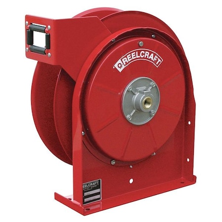 Spring Return Hose Reel, 3/8 in Hose Diameter, 25 ft Length, 500 psi Max. Pressure, Brass, Red MPN:4600 OLP