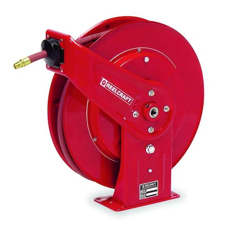 Spring Return Hose Reel, 1/4 in Hose Diameter, 50 ft Length, 5, 000 psi Max. Pressure, Red MPN:7450 OHP