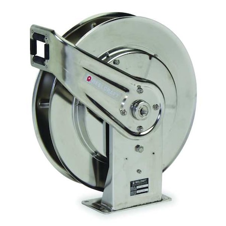 Spring Return Hose Reel, 1/2 in Hose Diameter, 50 ft Length, 500 psi Max. Pressure, Stainless Steel MPN:7800 OLS