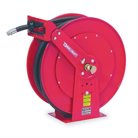 Spring Return Hose Reel, 1 in Hose Diameter, 50 ft Length, 50 psi Max. Pressure, Red MPN:FD84050 OLP