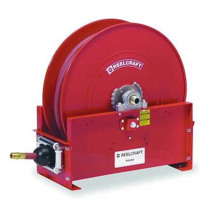 Spring Return Hose Reel, 1 1/4 in Hose Diameter, 50 ft Length, 600 psi Max. Pressure, Aluminum, Red MPN:FF9500 OLPBW