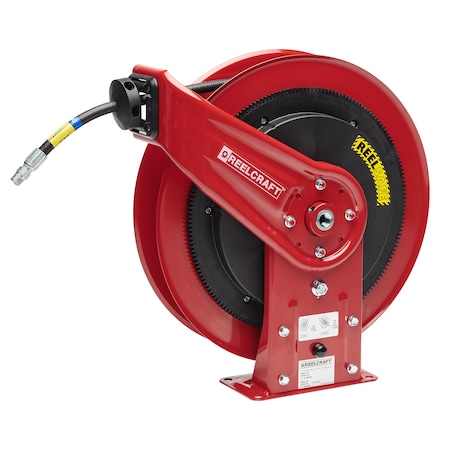 Spring Return Hose Reel, 1/2 in Hose Diameter, 50 ft Length, 3, 000 psi Max. Pressure, Black, Red MPN:RS7850 OMP