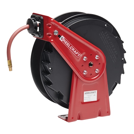 Spring Return Hose Reel, 1/4 in Hose Diameter, 25 ft Length, 300 psi Max. Pressure, Brass MPN:RT425-OLP