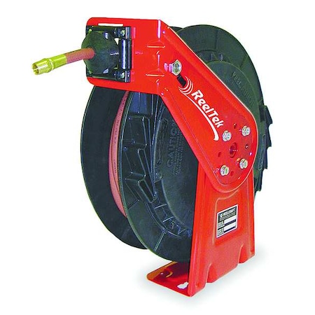 Spring Return Hose Reel, 1/2 in Hose Diameter, 50 ft Length, 300 psi Max. Pressure, Black, Red MPN:RT850-OLP