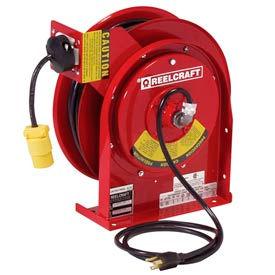 Reelcraft L 4545 123 3A 12 AWG/3 Cond x 45ft 20A Single Outlet w Cord 27lb L 4545 123 3A