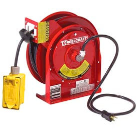 Reelcraft L 4545 123 7A 12 AWG / 3 Cond x 45ft 20 AMP Duplex GFCI Outlet with Cord 29 lbs L 4545 123 7A