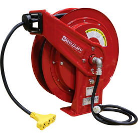 Reelcraft L 70100 123 9 12 AWG / 3 Conductor x 100ft 15 AMP Tri-tap Outlet (5-15R) with Cord L 70100 123 9