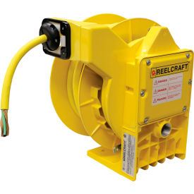 Reelcraft L NM450 123 X NEMA 4 Heavy Duty Power Cord Reel 12/3 18 Amps 50' Cord w/Flying Leads L NM450 123 X
