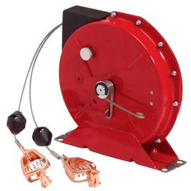 Reelcraft G 3050 Y Static Discharge/Grounding Reel 50ft Cable w/Dual Clamps on end G 3050 Y