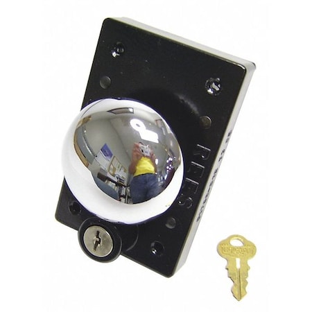 Mushroom Plunger w/Lock, Chrome, 2-1/4