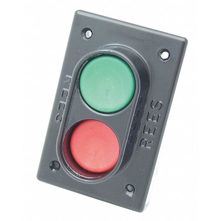 Plunger, Green/Red, Flat Plastic, 1 3/8