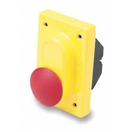 Mushroom Push/Pull Button, Red, 1-3/4