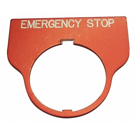 Standard Legend Plate, Emergency Stop, Red MPN:09016004