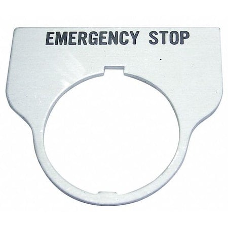 Stndrd Legend Plate, Emergency Stop, Clear MPN:09017004