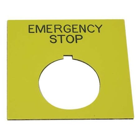LegendPlate, EmergencyStop, Ylw/Ylw, Square MPN:09020-004